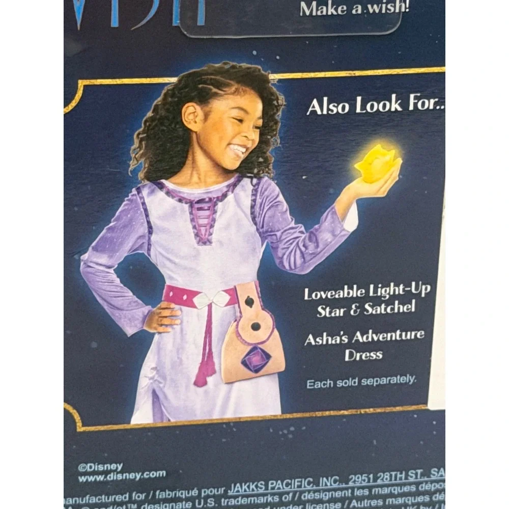 Disney Wish Wishing Star Necklace Jakks Pacific Light Up Star Glow Toy Asha New‎